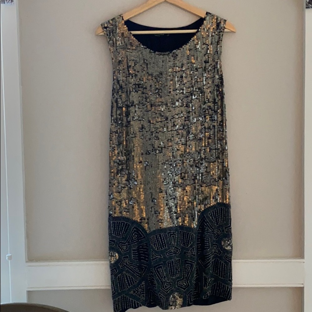 All Saints Dominika metal sequin hand-embellished dress